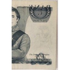 GREAT BRITAIN UK 1973 . FIVE 5 POUNDS BANKNOTE . ERROR . MINOR INK TRANSFER